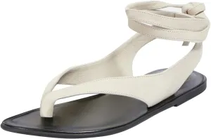 FOWT Women Split Round Toe Sandals Lace up Strappy Comfortable Flats Casual Summer Soft Flip Flop Shoes Size 4-16 US