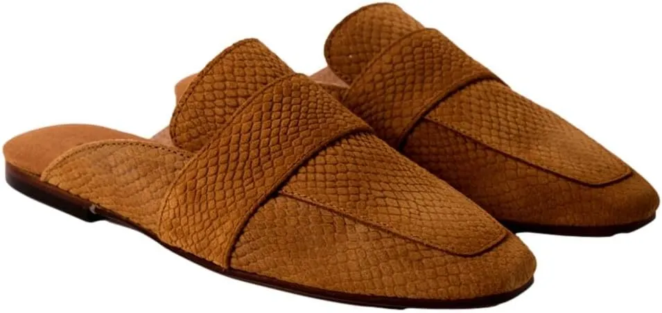 Free People Women's at Ease Embossed Loafers, Tan Suede