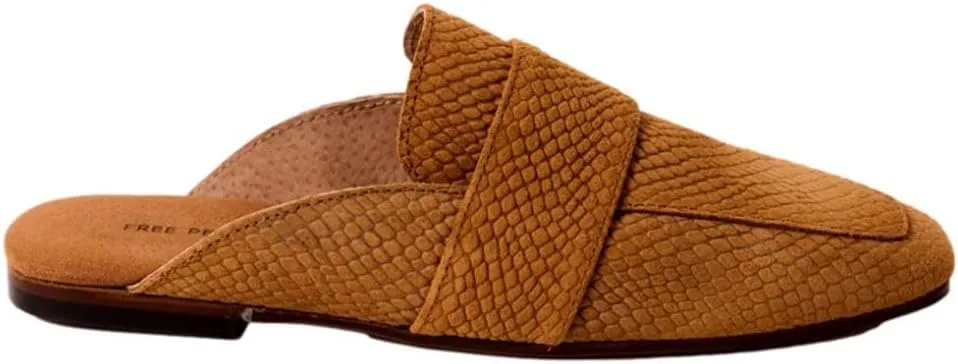 Free People Women's at Ease Embossed Loafers, Tan Suede