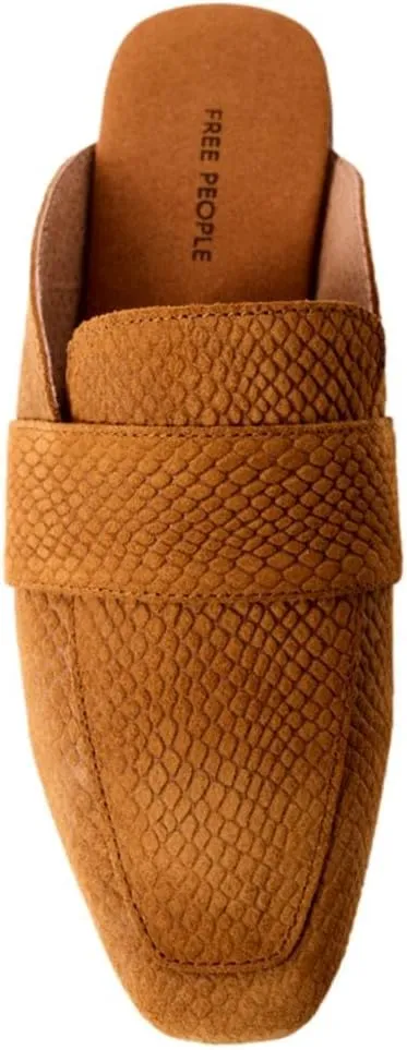 Free People Women's at Ease Embossed Loafers, Tan Suede