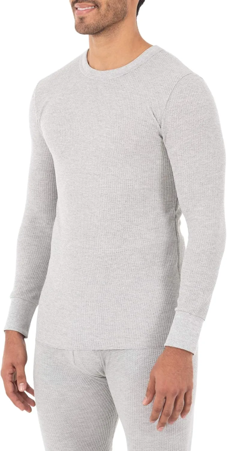 Fruit of the Loom Men's Classic Midweight Waffle Thermal Underwear Crew Top