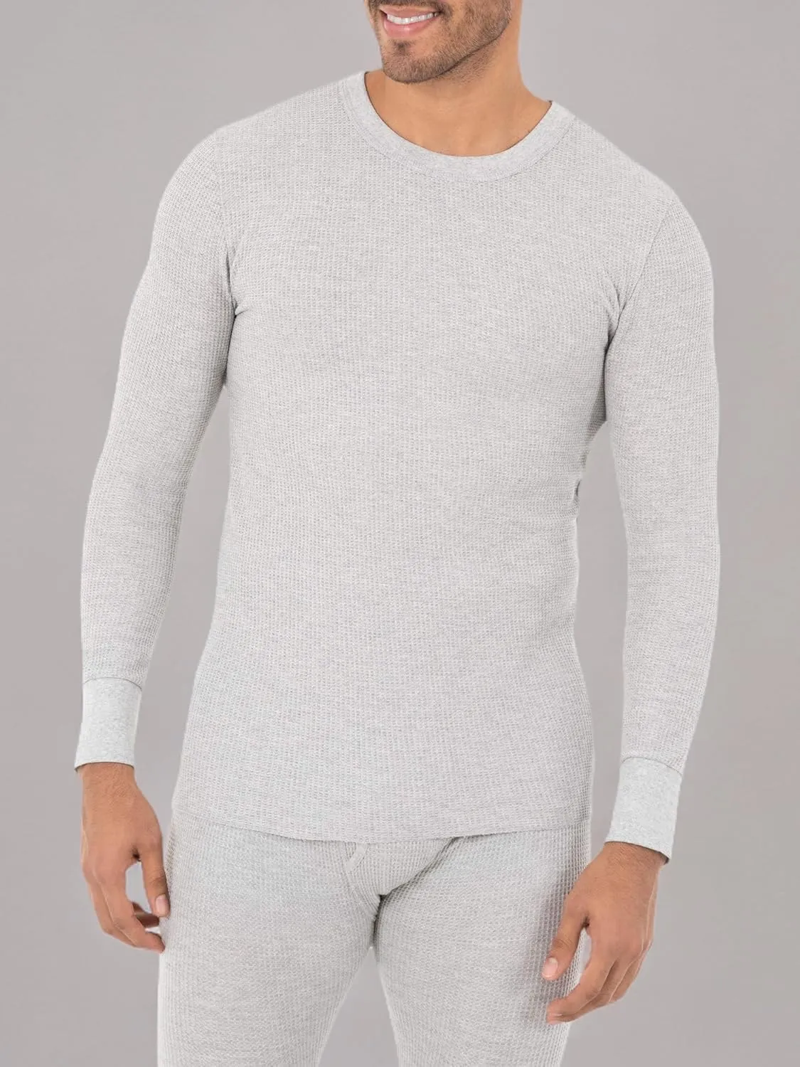 Fruit of the Loom Men's Classic Midweight Waffle Thermal Underwear Crew Top