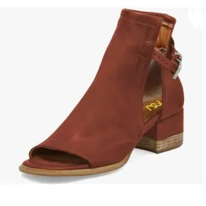 FSJ Brown Peep Open Toe Boot Cut Out Buckle Ankle Bootie Comfortable Shoes