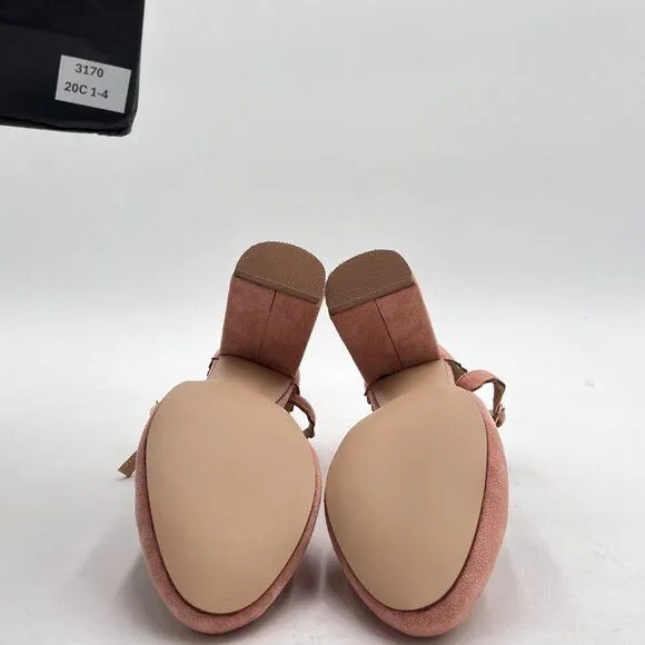 FSJ Nude Comfortable Ankle Strap Buckle Pumps Retro Classic Block Chunky Heels