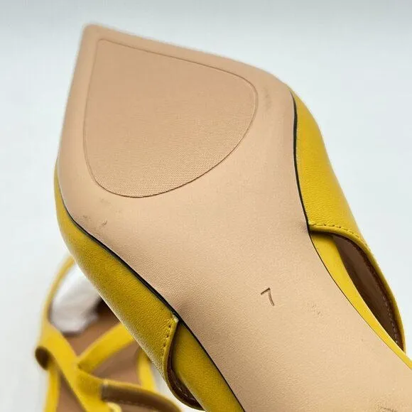 FSJ Women's Mid Kitten Heel Slingback Sandal Pointy Toe Sexy Pumps Comfortable