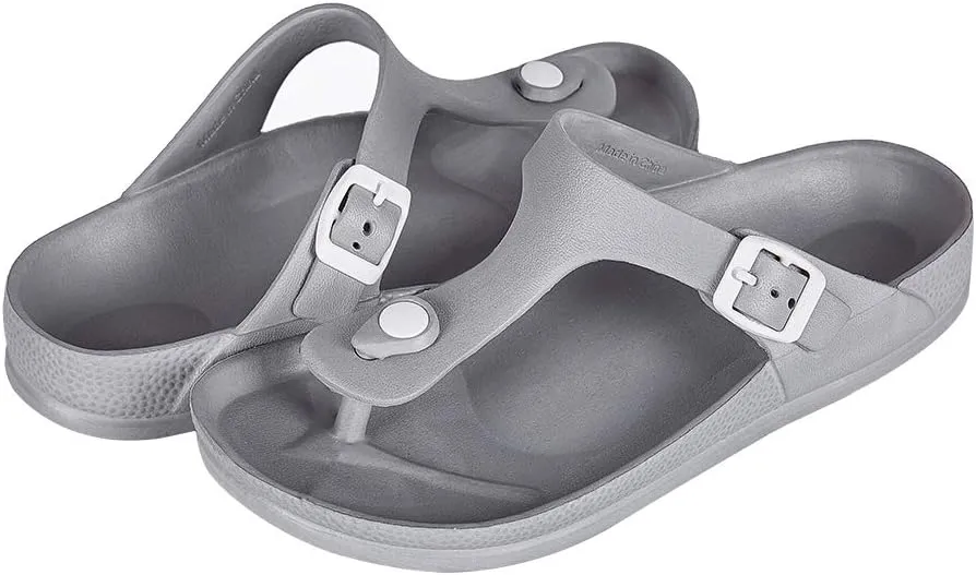 FUNKYMONKEY EVA Flip Flops Waterproof Adjustable Thong Sandals for Mens and Womens