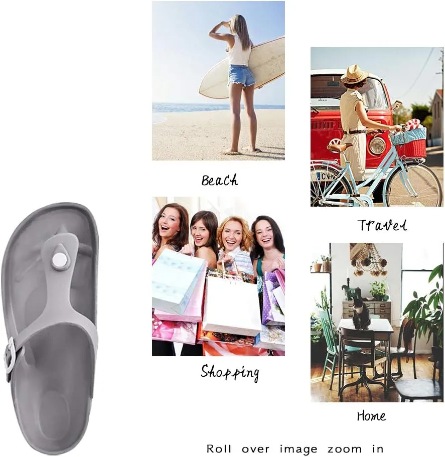 FUNKYMONKEY EVA Flip Flops Waterproof Adjustable Thong Sandals for Mens and Womens