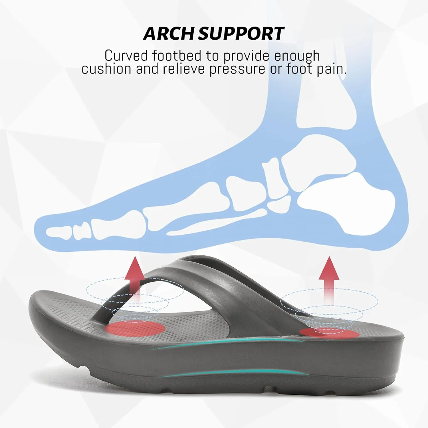 FUNKYMONKEY Women's Thong Flip Flop Ultra Soft Arch Support Sandals