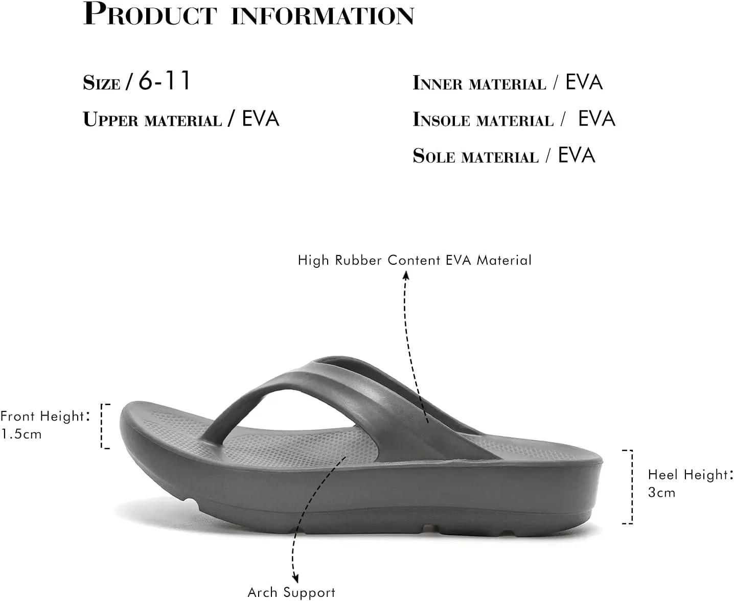 FUNKYMONKEY Women's Thong Flip Flop Ultra Soft Arch Support Sandals