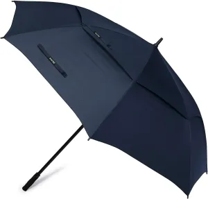 G4Free 72 Inch Huge Large Oversize Golf Umbrella Automatic Open Double Canopy Vented Windproof Stick Umbrella, 6 Ft Heavy Duty For Outdoor Doorman Family(Navy Blue)