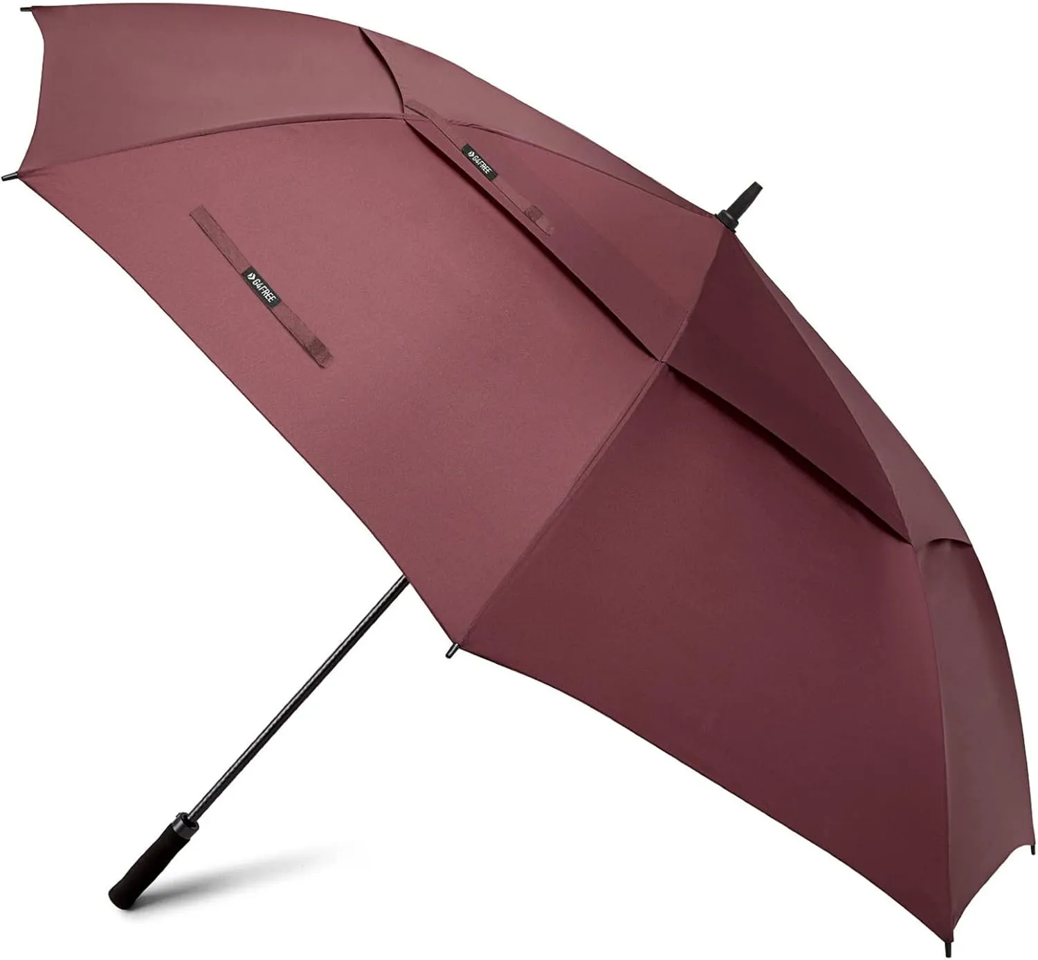 G4Free 72 Inch Huge Large Oversize Golf Umbrella Automatic Open Double Canopy Vented Windproof Stick Umbrella, 6 Ft Heavy Duty For Outdoor Doorman Family(Wine Red)