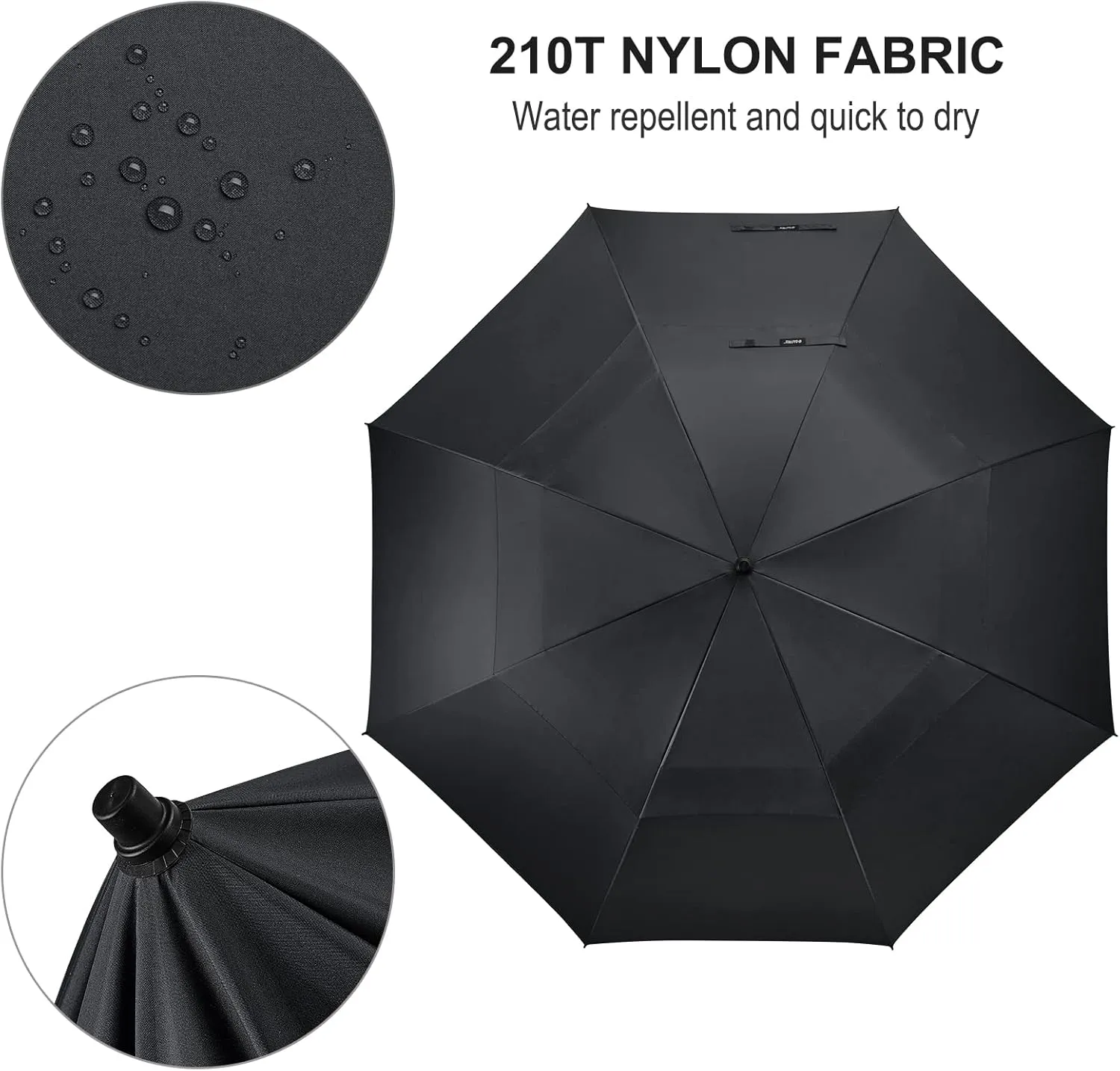 G4Free 80 Inch Huge Large Oversize Golf Umbrella Double Canopy Vented Windproof Stick Umbrellas, 6.6 Ft Heavy Duty for Outdoor Doorman Family
