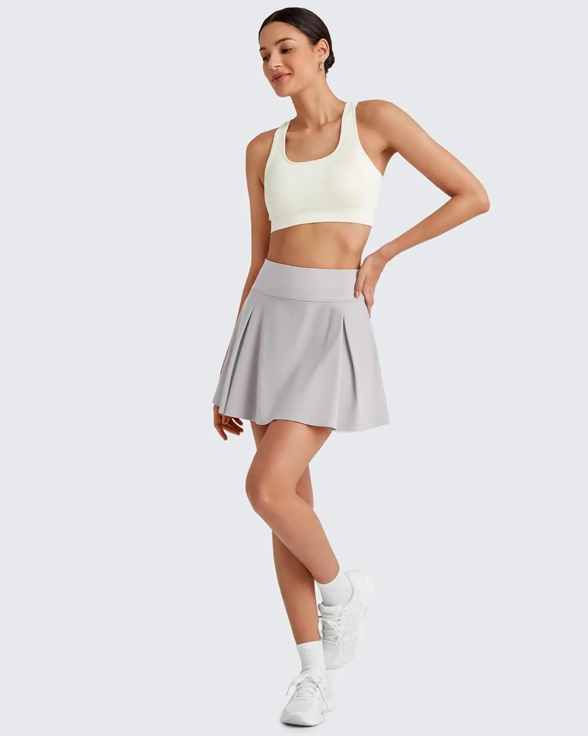 G4Free Women Tennis Skirts Athletic High Waisted Golf Skorts with 4 Pockets Inner Shorts for Pickleball Workout