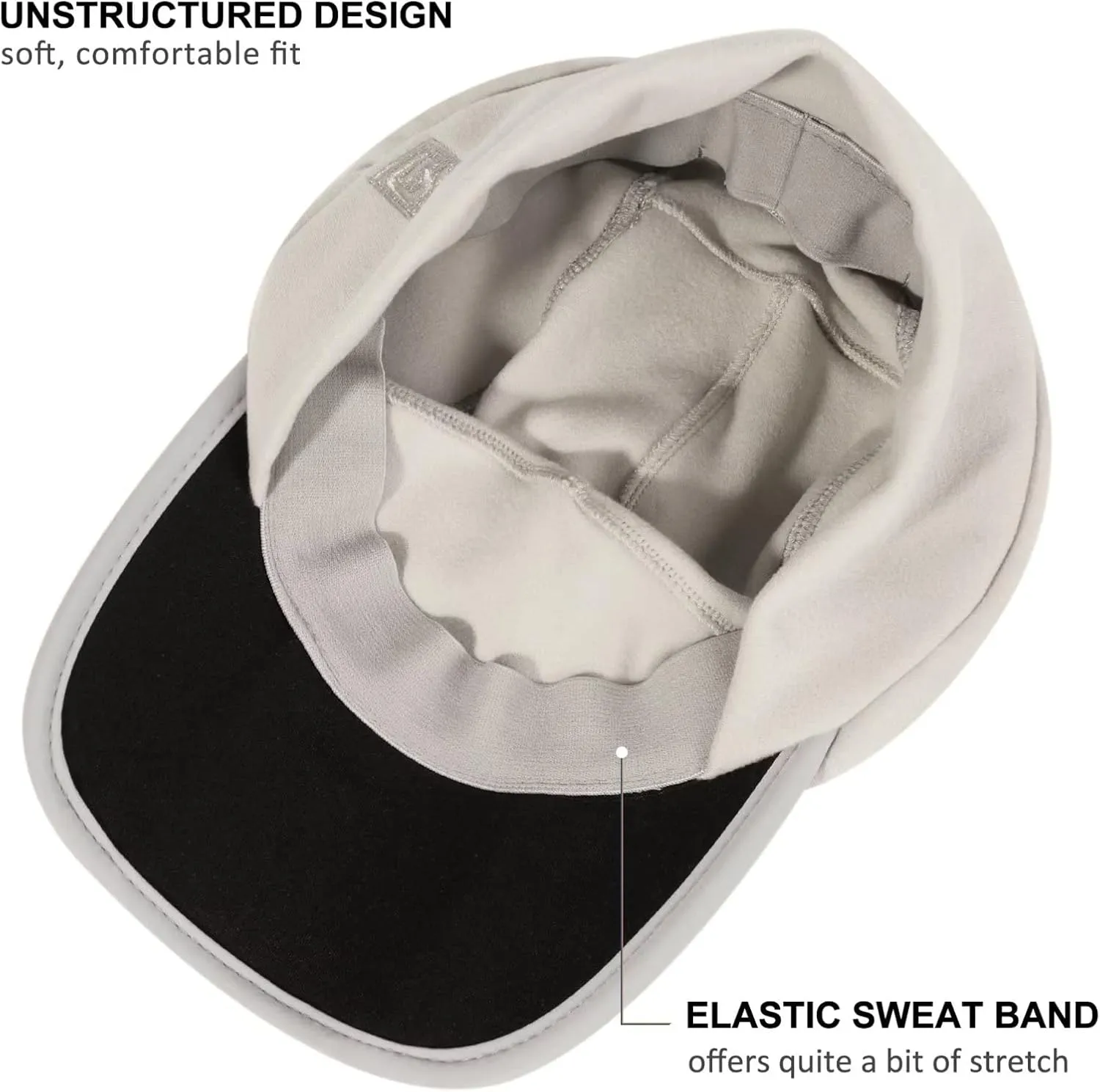 GADIEMKENSD Fleece Ball Cap with Drop Down Ear Warmer, Foldable Brim, Reflective Winter Run Hat Unisex