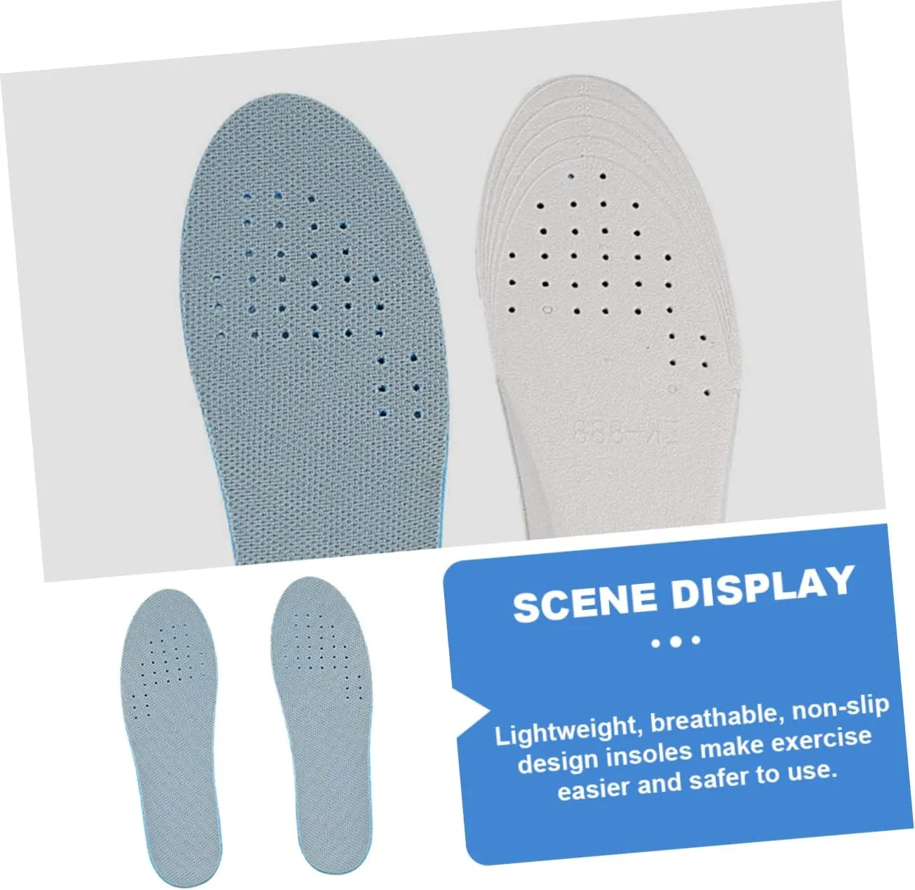 GALPADA 1 Pair Inner Height Increasing Insole Men Hey Insoles Pads Absorb Sweat Innersole Feet Sport Insole for Increase High Shoe Cushions Knitted Fabric