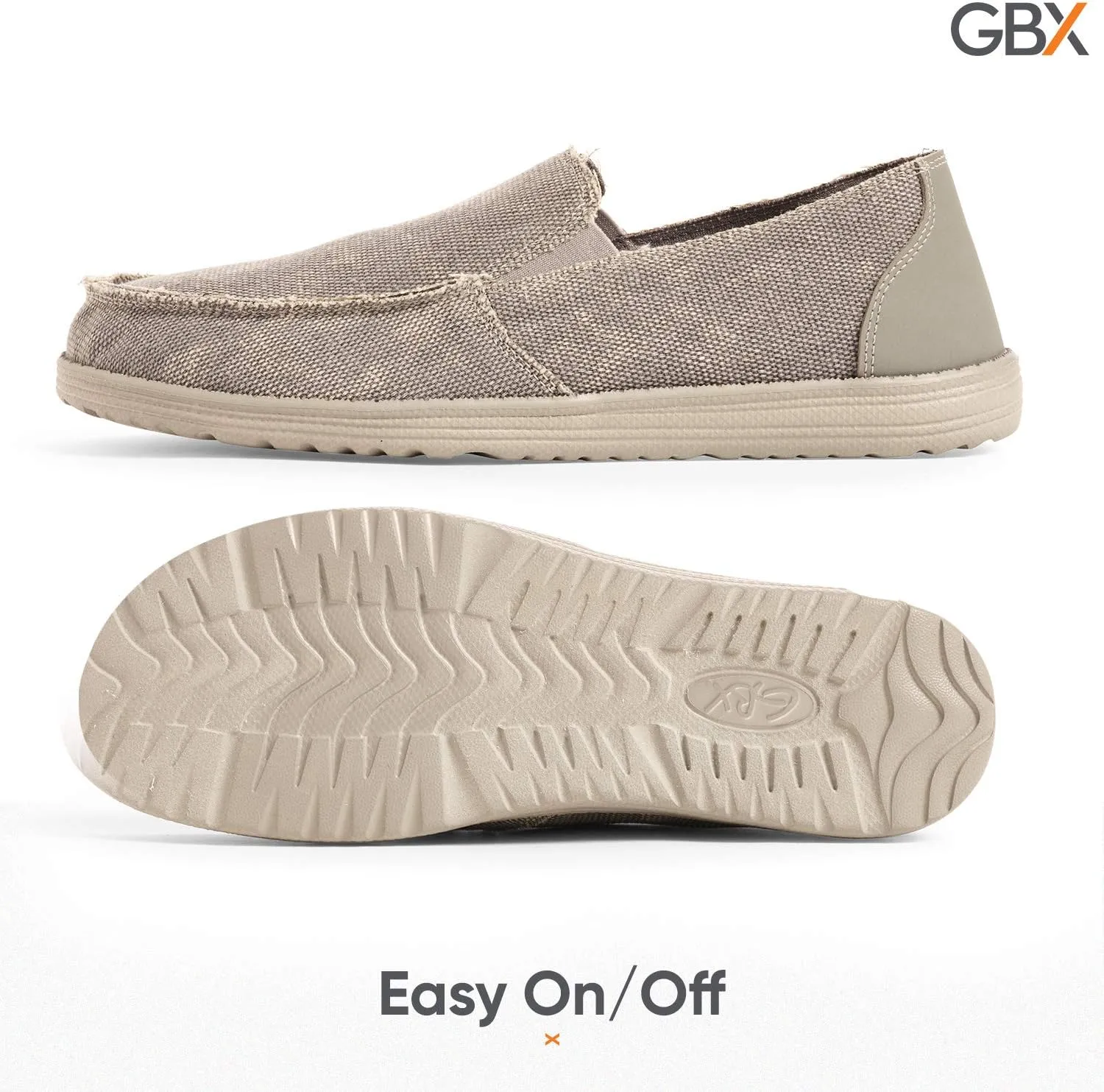 GBX Canvas Slip-On Shoes for Men (Brooklyn) Modern, Casual, Comfortable Lightweight Men's Loafers, Walking Shoes, Men's Fashion