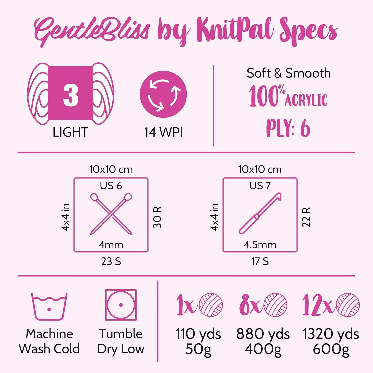 GentleBliss Soft Baby Yarn for Crocheting, 8 Skeins, 880Yds/400G, Free Patterns - Acrylic Baby Blanket Yarn for Knitting - Light Worsted 3 DK Weight - Blue Forest