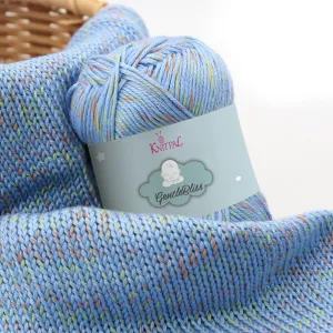 GentleBliss Soft Baby Yarn for Crocheting, 8 Skeins, 880Yds/400G, Free Patterns - Acrylic Baby Blanket Yarn for Knitting - Light Worsted 3 DK Weight - Blue Forest