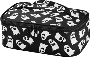 Ghost Black White Tote Lunch Bag Insulated Lunch Box for Women Men, Small Lunch Bag Kids Mini Lunch Box for Backpack Small Compact Portable Lunch Bag for School Travel Work