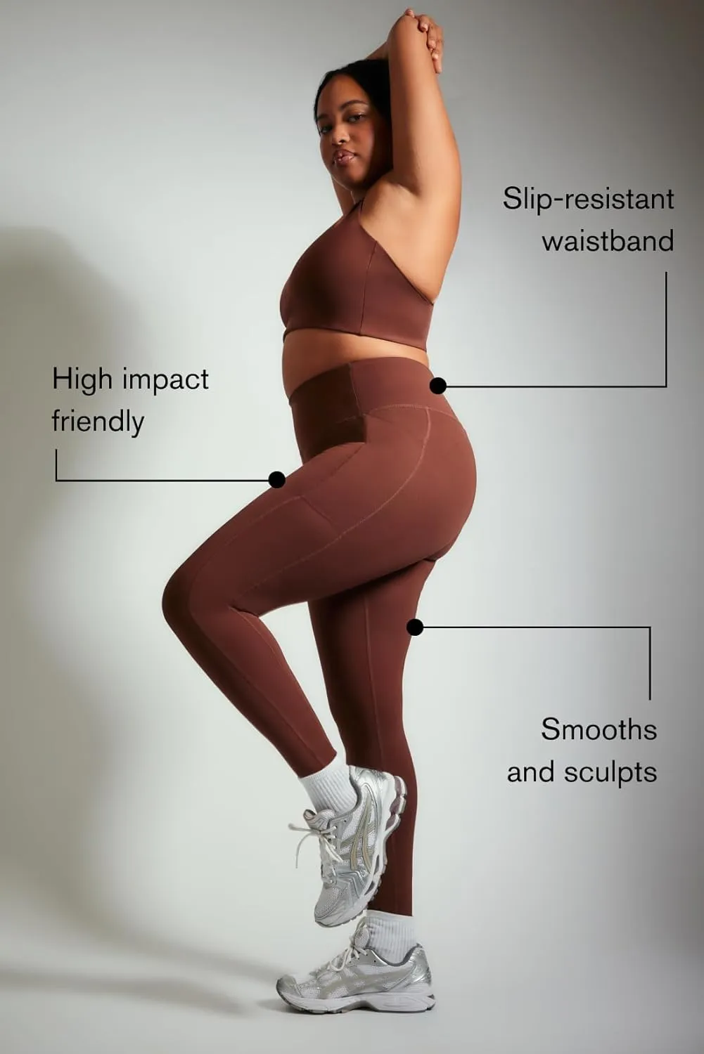 Girlfriend Collective Compression Pocket Leggings for Women, High Rise Waist Pants for Yoga Workout Plus Size 28.5" Inseam
