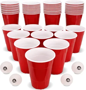 GoBig 36oz Giant Red Party Cups 50 PACK - Holds Twice as Much as Standard Party Cups, Includes 4 XL Pong Balls