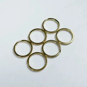 Gold Split Key Ring 7/8 Inch 6 Pack