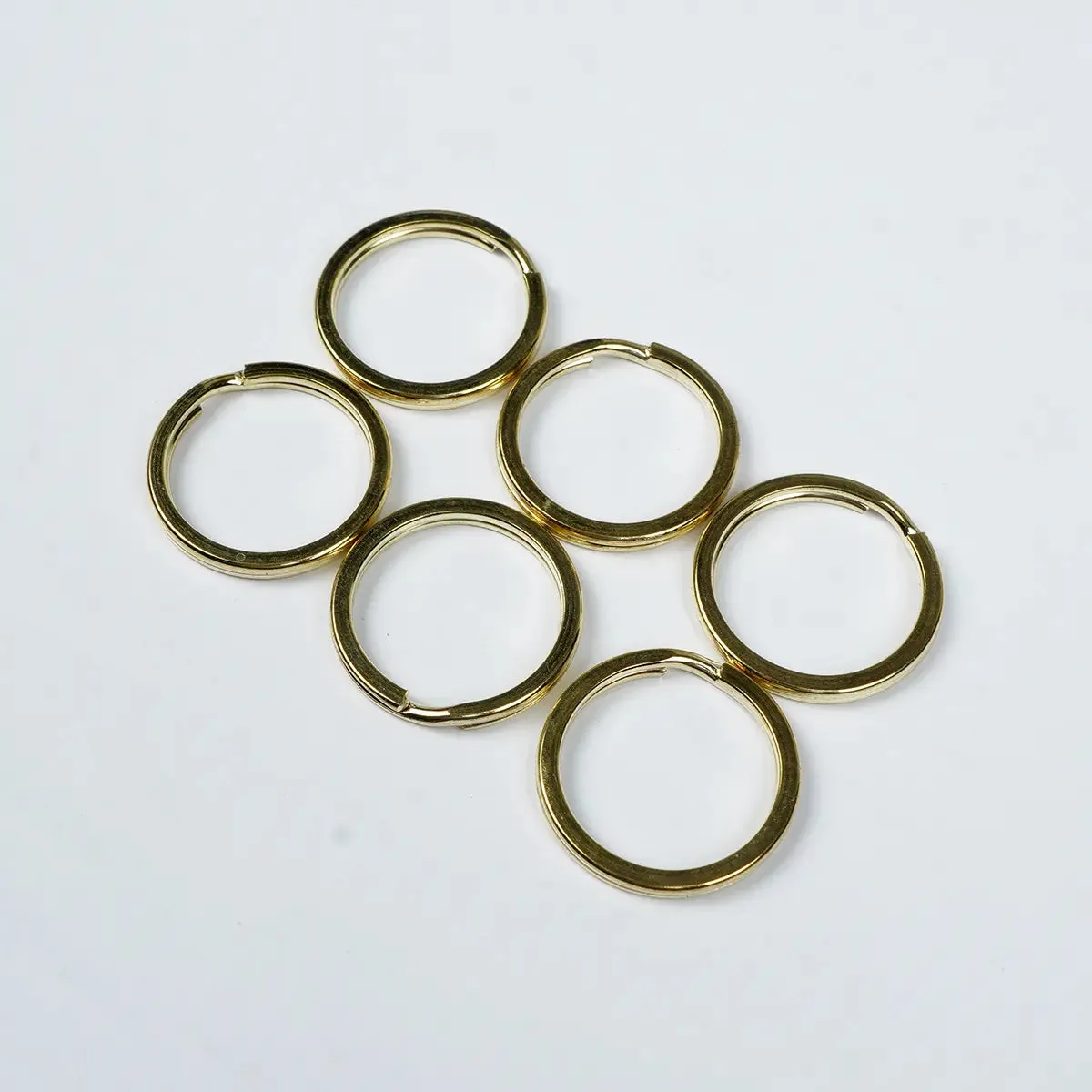Gold Split Key Ring 7/8 Inch 6 Pack