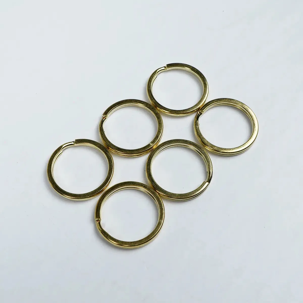 Gold Split Key Ring 7/8 Inch 6 Pack