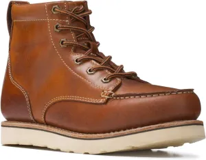 Golden Fox Work Boots 6" Men's Moc Toe Wedge Comfortable Boot for Construction