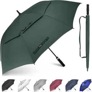 Gonex 54/62/68/72/80 Inch Extra Large Golf Umbrella, Automatic Open Travel Rain Umbrella with Windproof Water Resistant Double Canopy, Oversize Vented Umbrellas for 2-3 Men and UV Protection, Multiple Colors