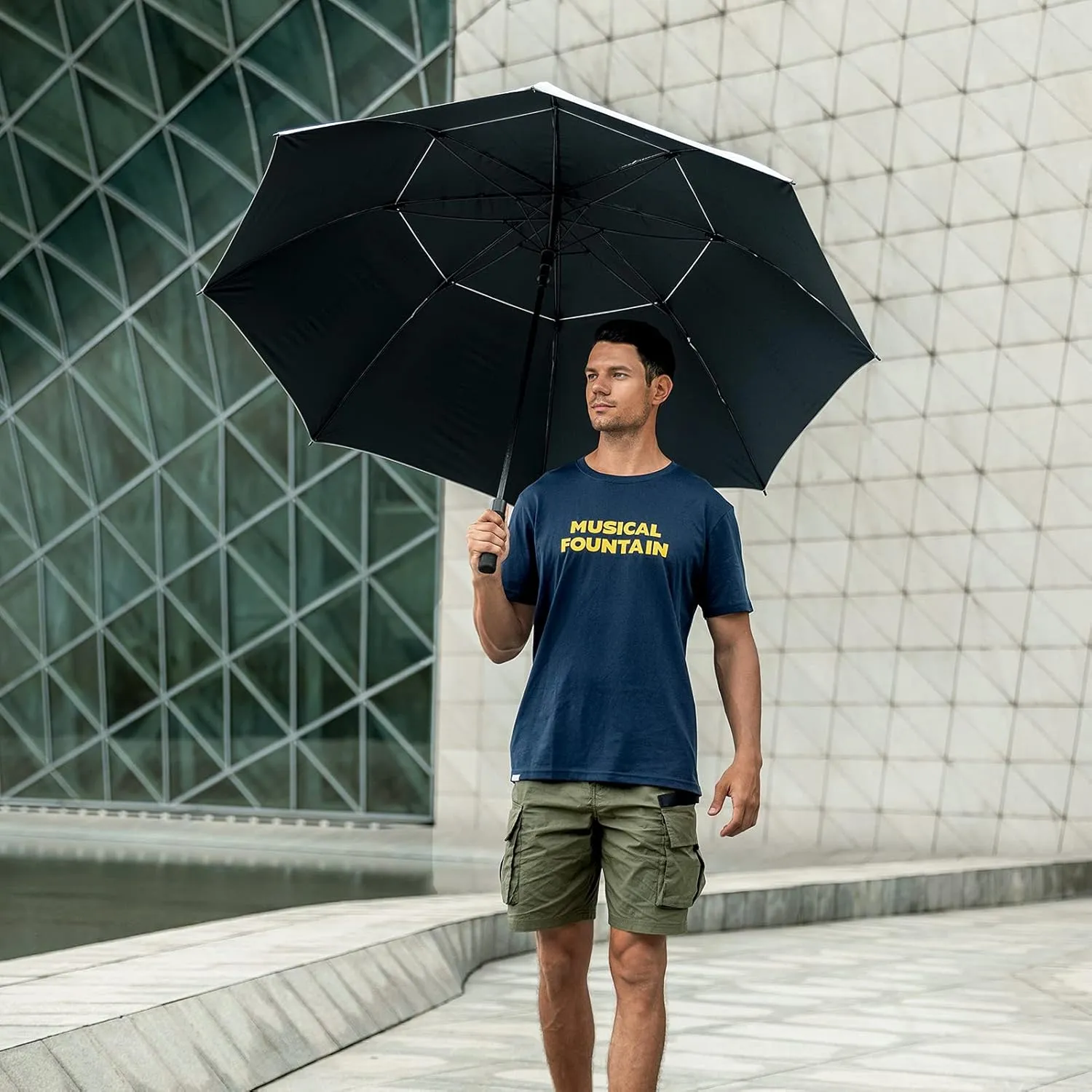 Gonex 54/62/68/72/80 Inch Extra Large Golf Umbrella, Automatic Open Travel Rain Umbrella with Windproof Water Resistant Double Canopy, Oversize Vented Umbrellas for 2-3 Men and UV Protection, Multiple Colors