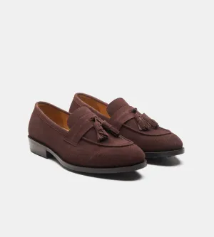 Goodyear Welted Brown Suede Tassel Loafers