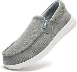 GQQ Mens Slip-on Loafers Casual Shoes - Mens Boat Shoes Comfortable Lightweight Canvas Walking Shoes