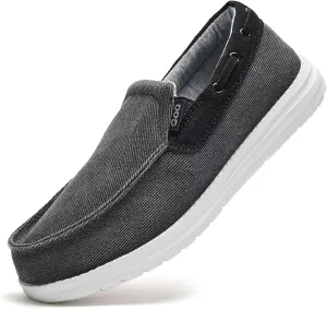 GQQ Mens Slip-on Loafers Casual Shoes - Mens Boat Shoes Comfortable Lightweight Canvas Walking Shoes