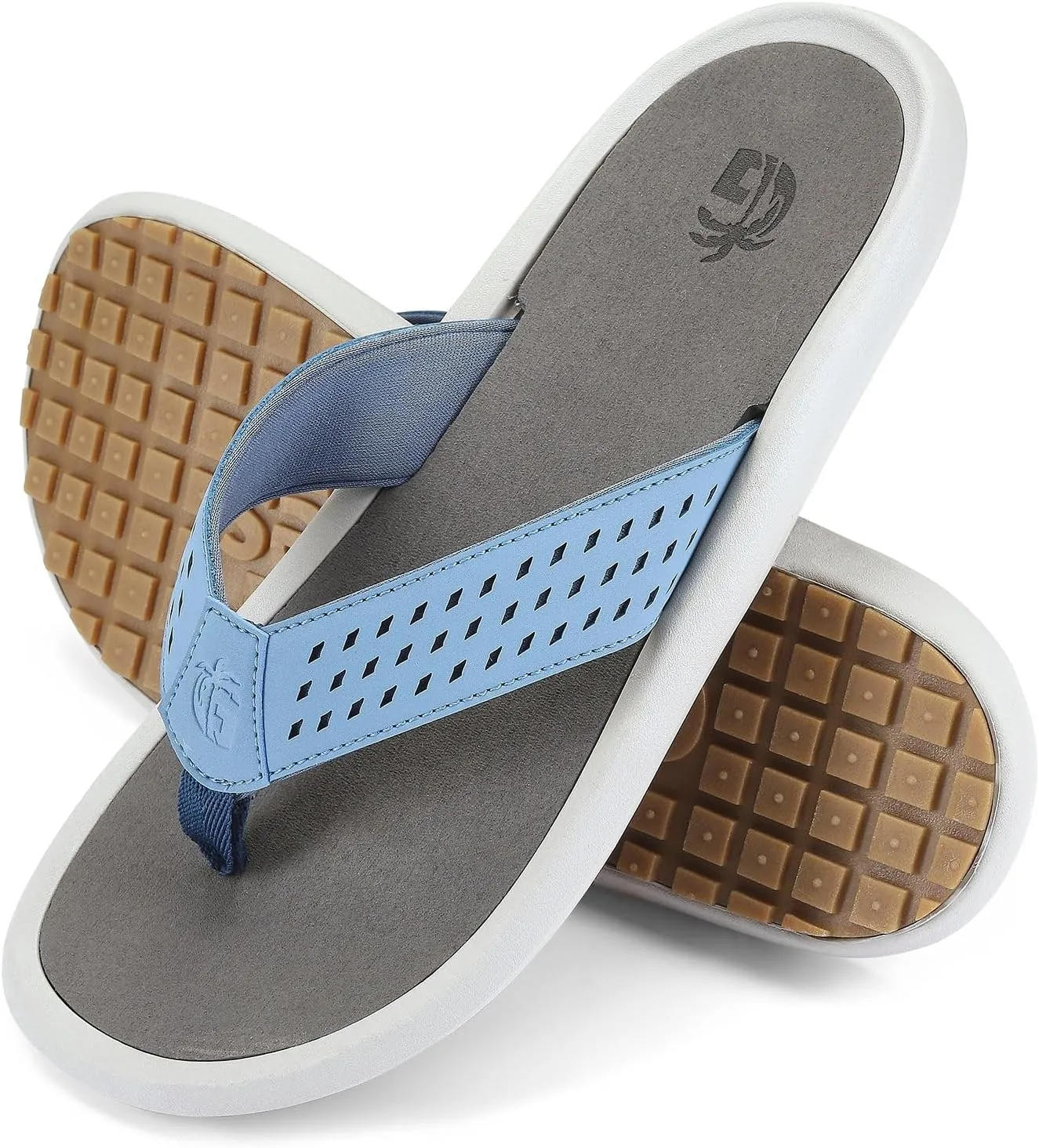 Gumbies Noosa Unisex Flip-Flop, with Arch Support Supersoft Brush EVA Footbed, Soft Cotton Backed Strap & Recycled Rubber Sole - Comfort Guaranteed