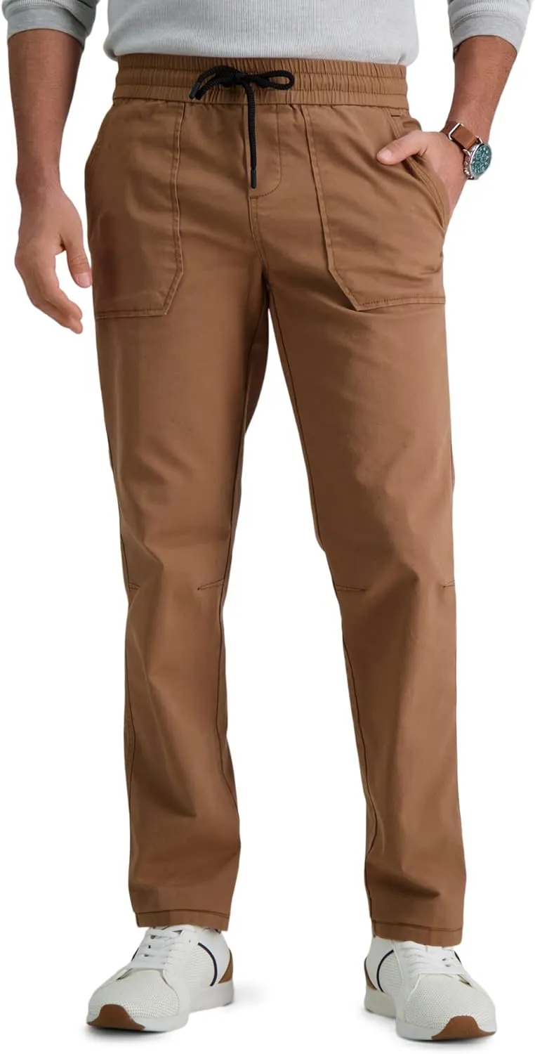 Haggar Men's The Active Series Slim/Straight Fit Flat Front Pant