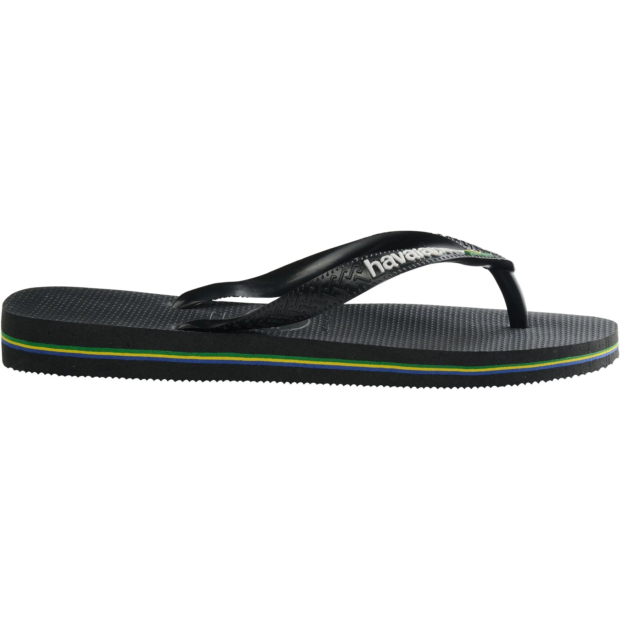 Havaianas Brasil Logo Mens Flip Flops - Black/Black