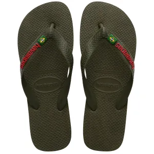 Havaianas Brasil Logo Mens Flip Flops - Green