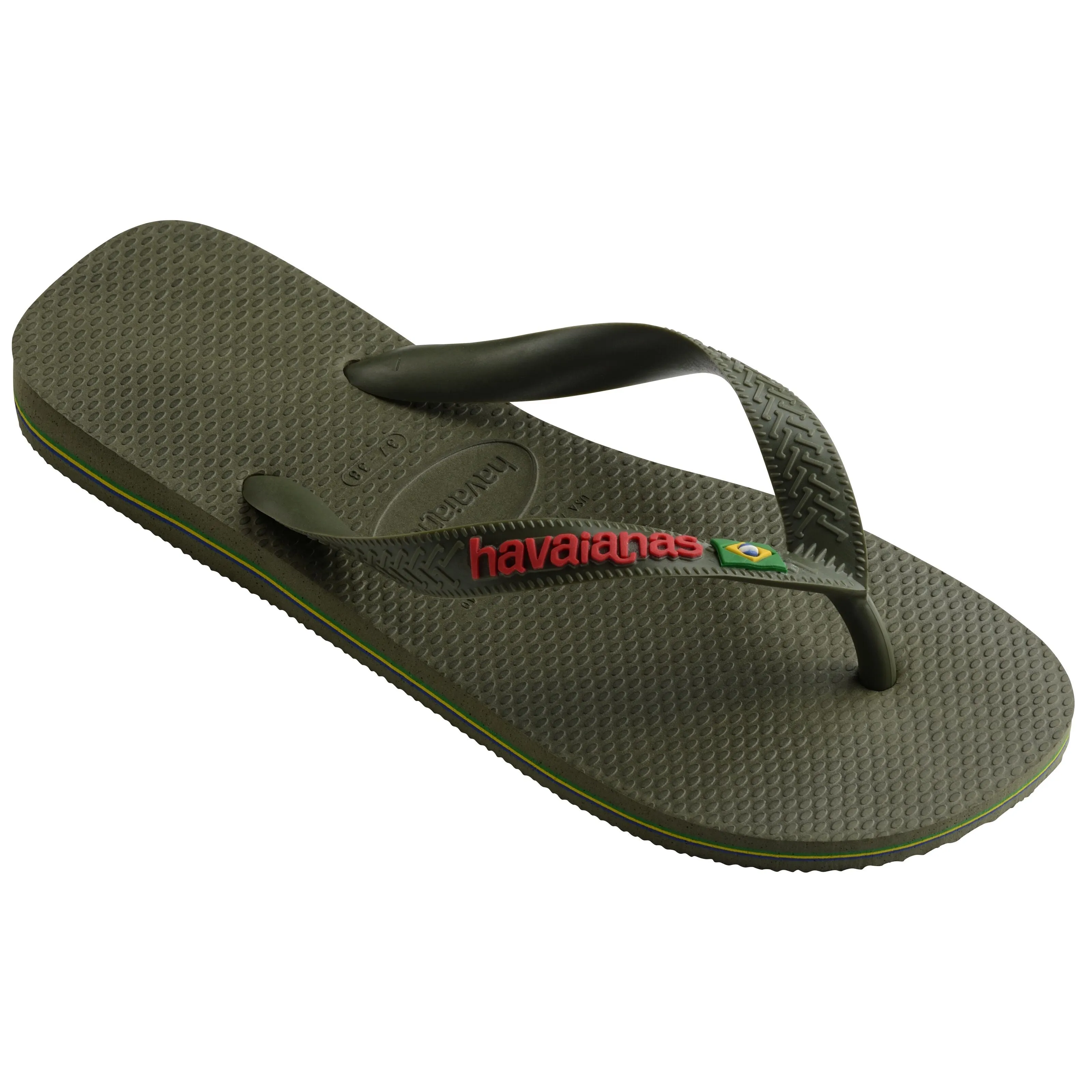 Havaianas Brasil Logo Mens Flip Flops - Green