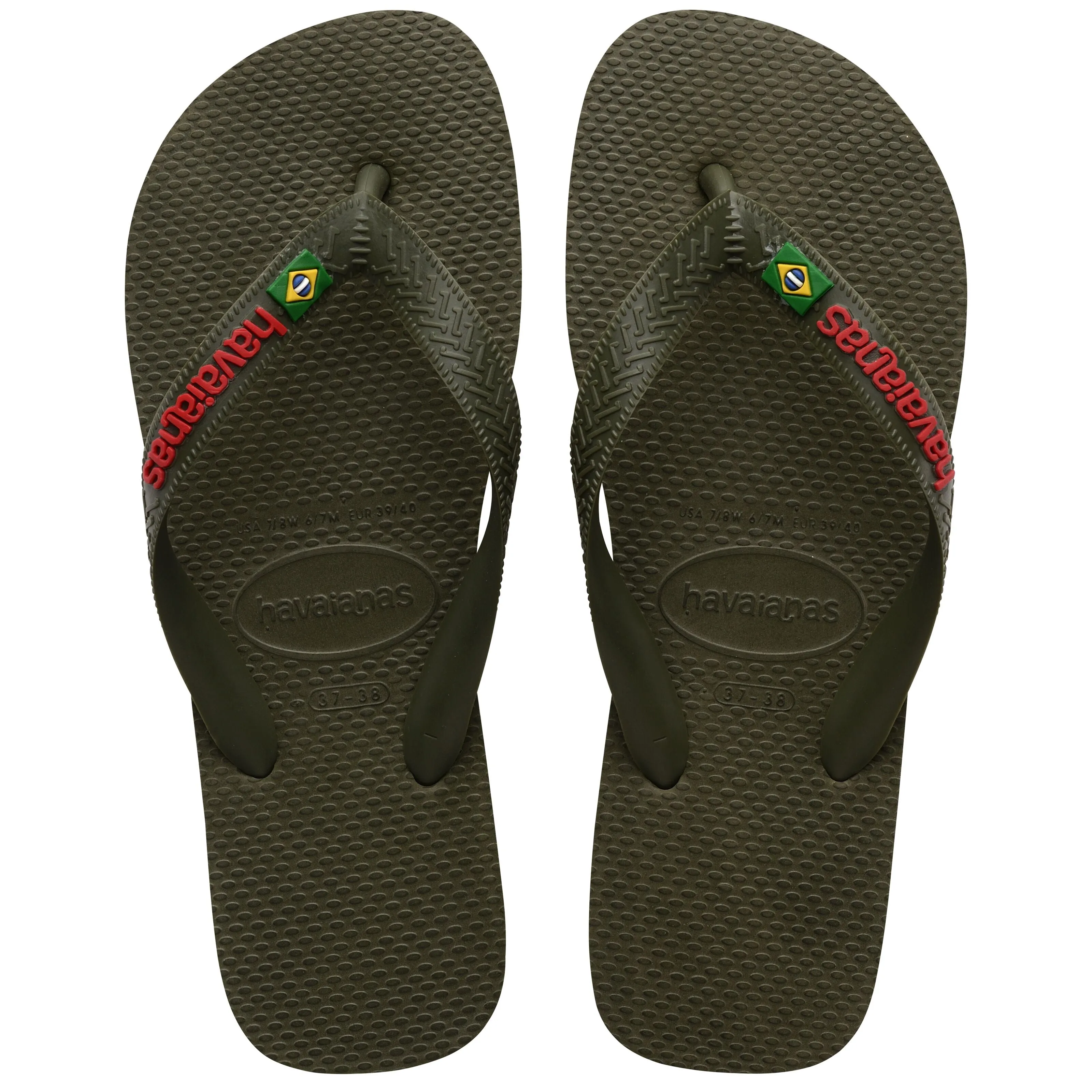 Havaianas Brasil Logo Mens Flip Flops - Green