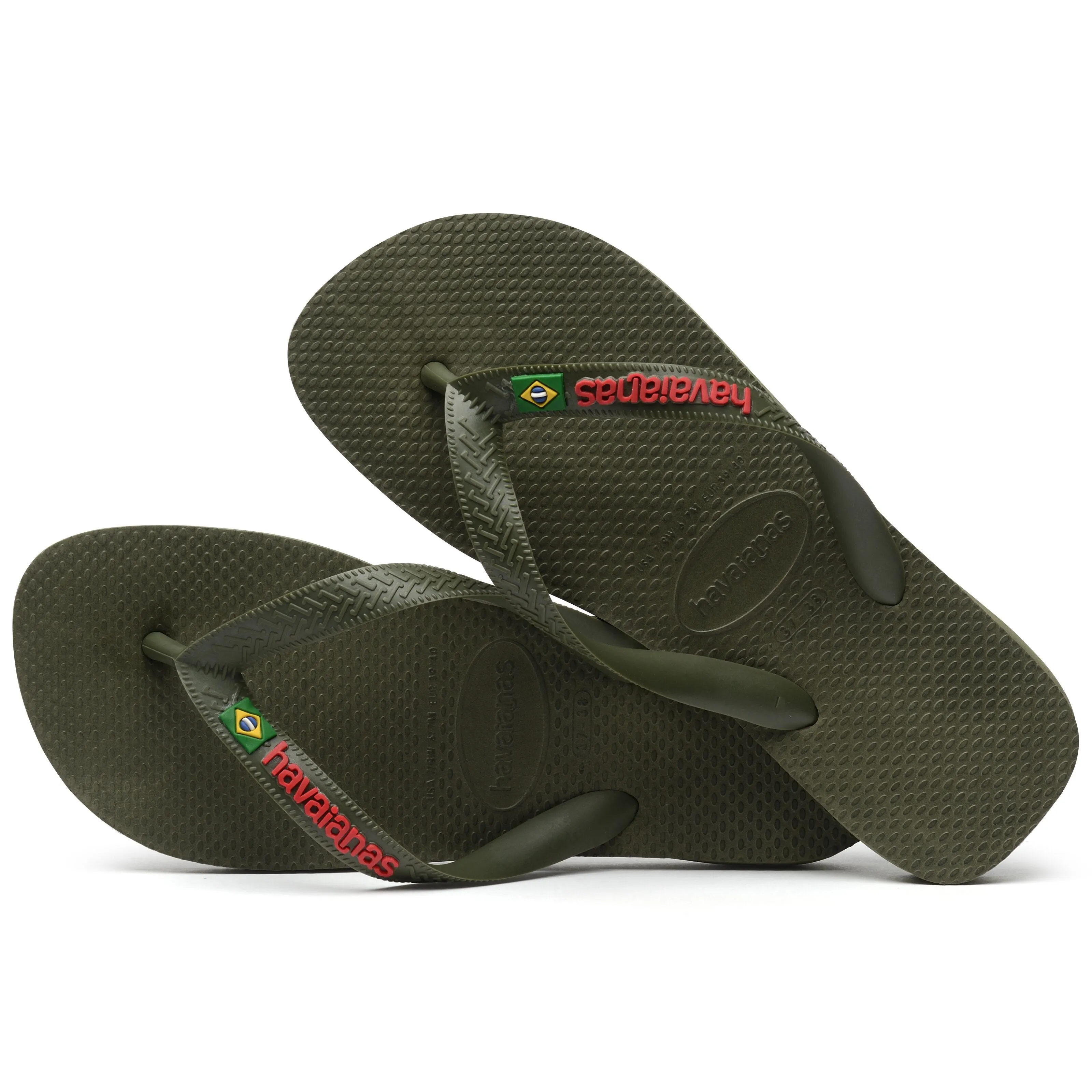 Havaianas Brasil Logo Mens Flip Flops - Green