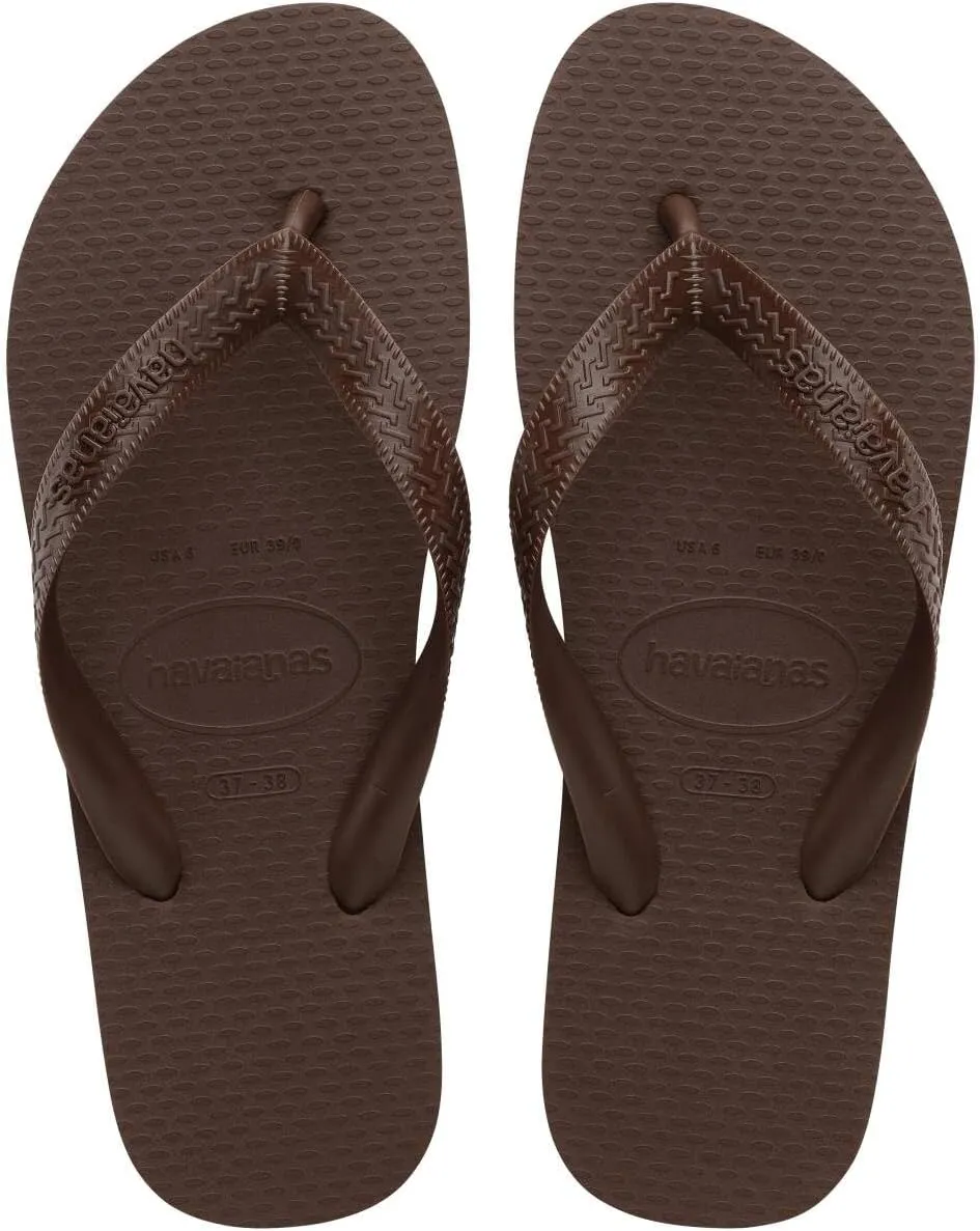 Havaianas Men's Color Flip Flops - Spring & Summer Style Sandals, Dark Brown, 11/12