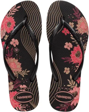 Havaianas Women's Slim Organic Flip Flop Sandals, Floral Design