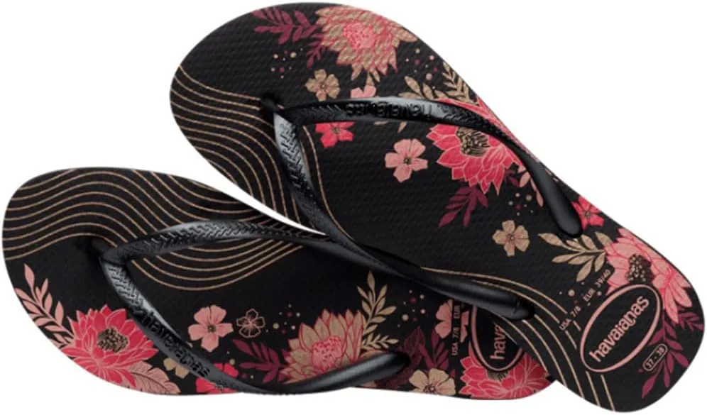 Havaianas Women's Slim Organic Flip Flop Sandals, Floral Design