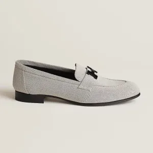 HERMÈS PARIS CANVAS H MOCASSINS LOAFERS