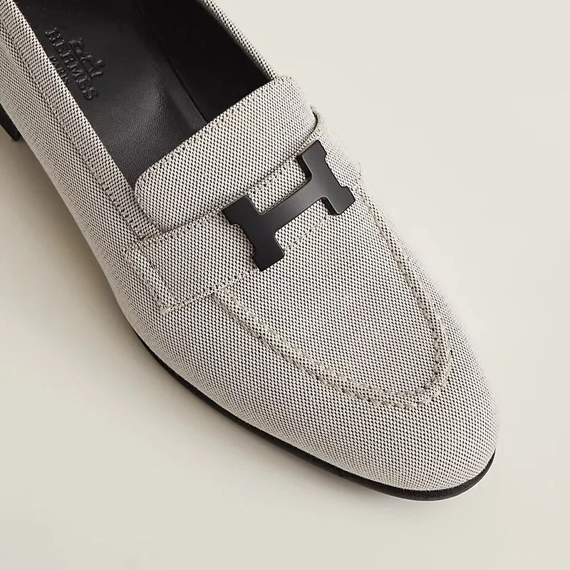 HERMÈS PARIS CANVAS H MOCASSINS LOAFERS
