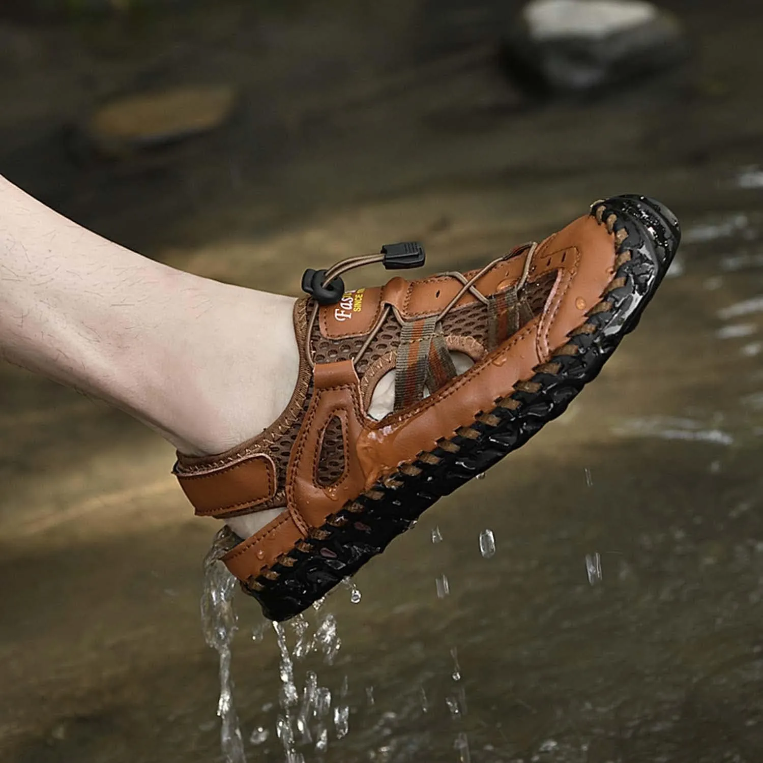 HESBITEUL Mens Sport Sandals Outdoor: Non-Slip MD Slide for Trail Hiking