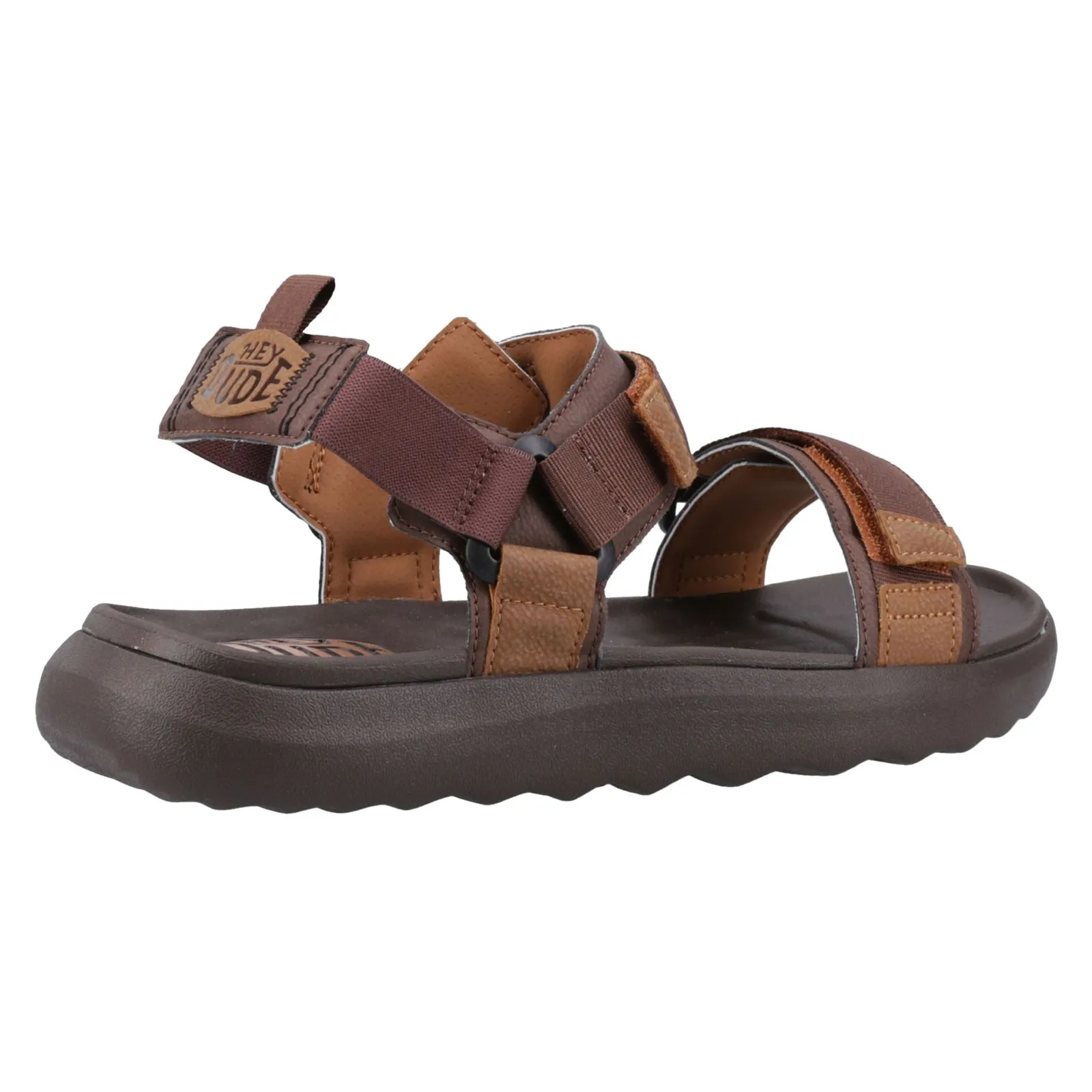 HEYDUDE Men's Carson Sandal in Brown/Brown