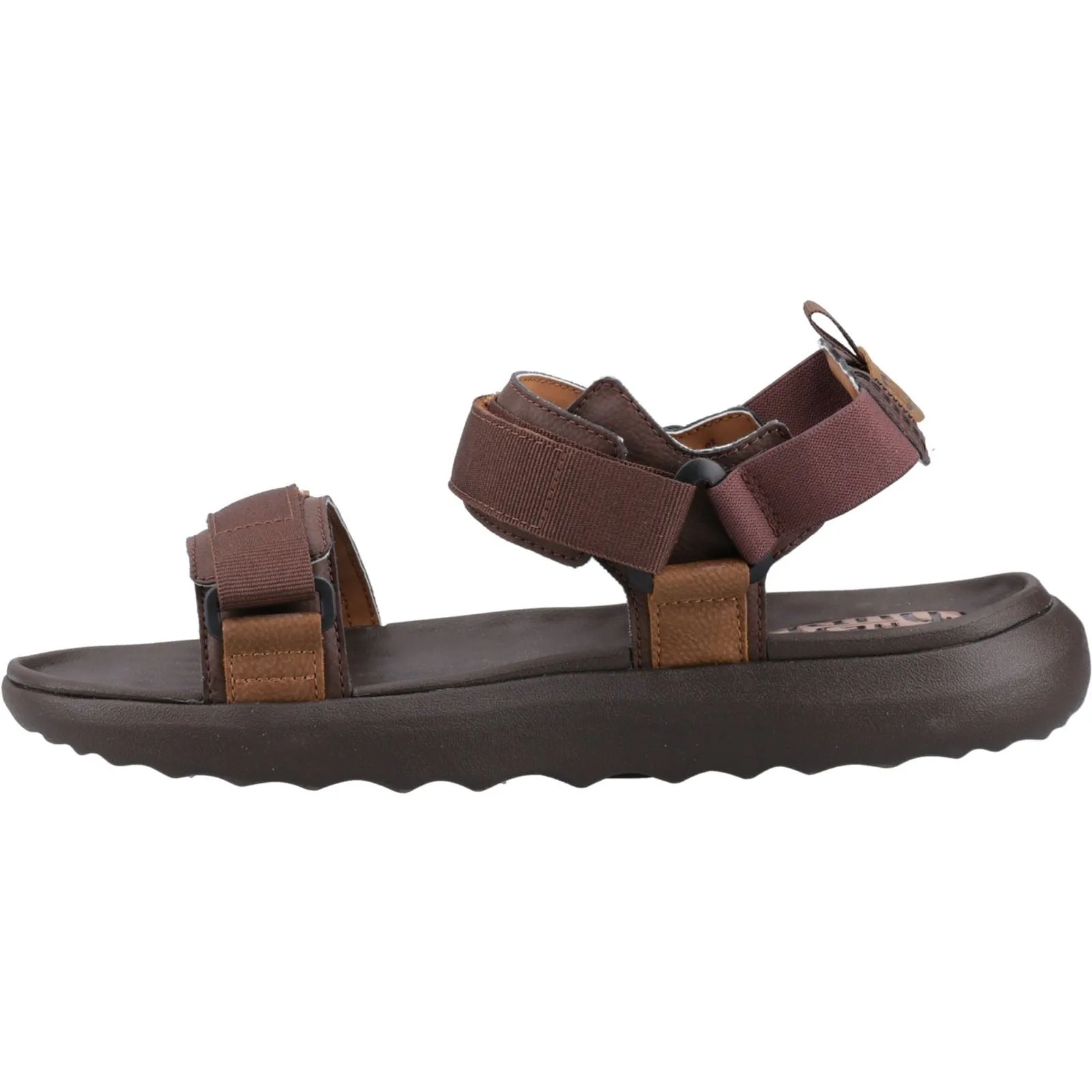 HEYDUDE Men's Carson Sandal in Brown/Brown