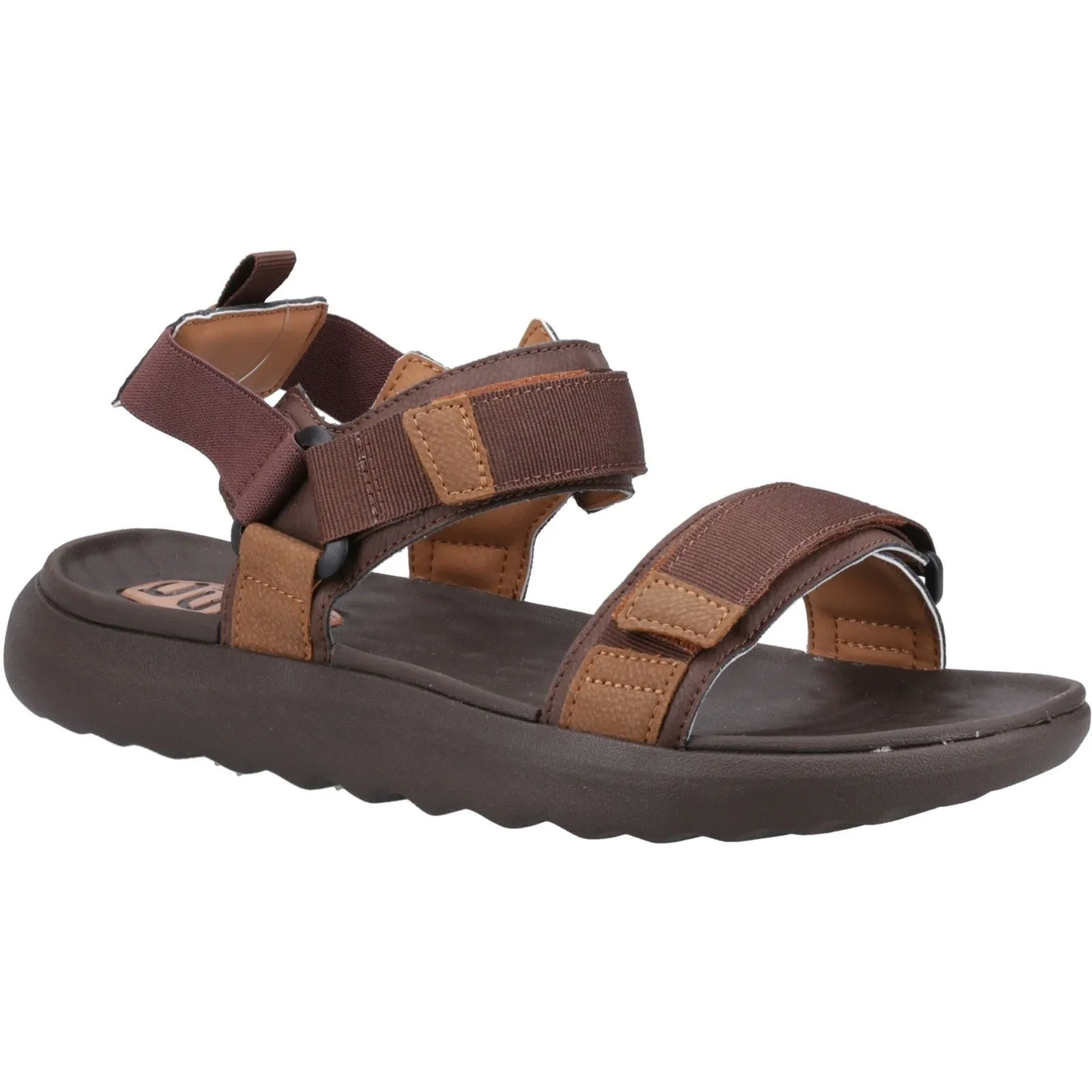 HEYDUDE Men's Carson Sandal in Brown/Brown